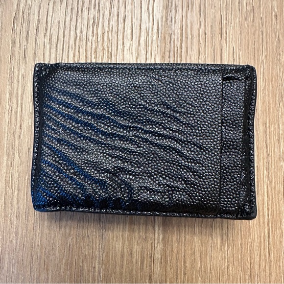 YSL Uptown Flap Card Case Wallet in Grain de Poudre Leather in Nero Black - Picture 2 of 8